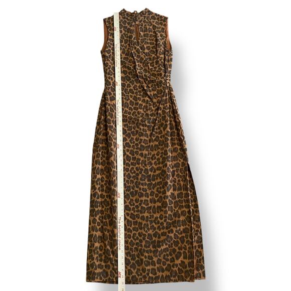 David Warren Vintage Y2K Cheetah Print Sleeveless Maxi Long Formal Dress Size 12 - Picture 4 of 11